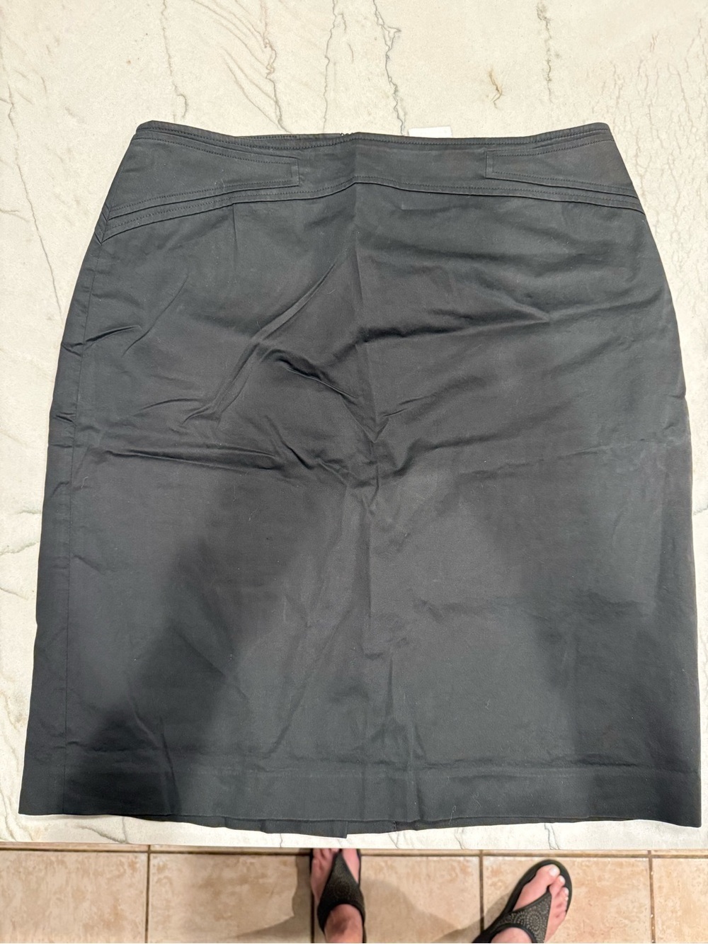Louben Black Pencil Skirt Size 12 Made in Canada Cotton Blend Career